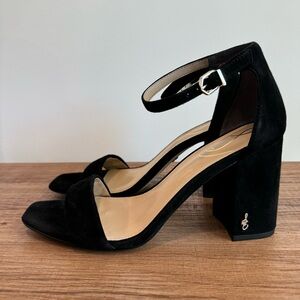 Sam Edelman - Women’s Daniella Black Suede Block Heel Sandal size 8